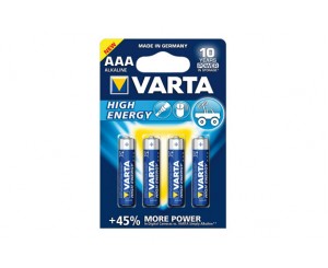 HIGH ENERGY ALKALINE BATTERY LR03 AAA BL.4 VARTA OFFER