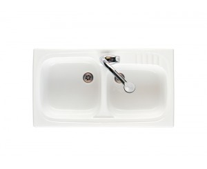 SINK GRES LEMAN 80x50 2C. WHITE