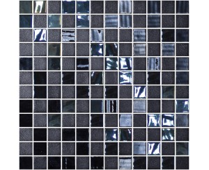 ONIX GRESITE STONEGLASS OPALO BLACK 2.5x2.5 MESH