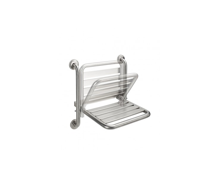 NEW WCCARE SHOWER SEAT PMR FOLDING WALL MOUNTED INOX