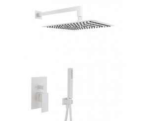 SHOWER ASSEMBLY KIT CUBIC WHITE MATE RECESSED  