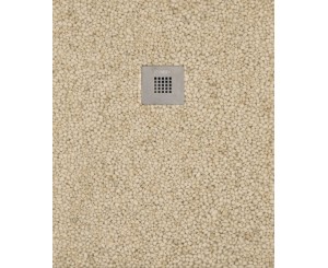 RIN SHOWER PLATE RIN 80x100 BEIGE SQUARE GRID + SIPHON  