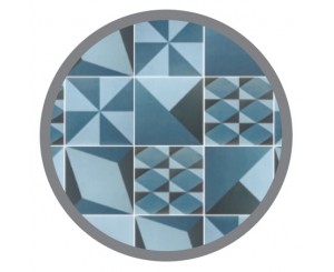 GEOMETRIC MIX DEC. BLUE 20x20