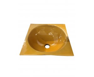 GLASSED SINK 40x40 YELLOW