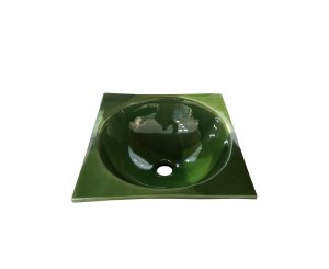 GLASSED SINK 40x40 GREEN