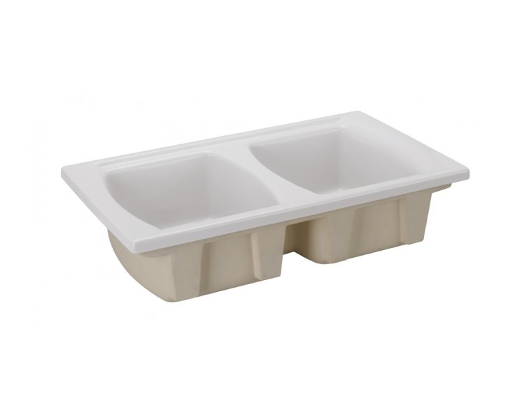 CERAMIC LUSITANO SINK WITH VALVE 86x50 2C WHITE