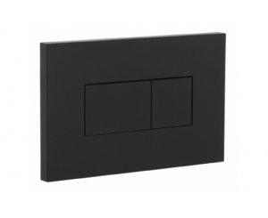 QUADRO RECTANGULAR DOUBLE BUTTON PLATE ASH MATT BLACK