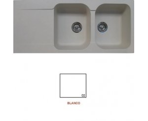 NATURIA SINK 2C1E 1160x500 WHITE WITHOUT HOLE