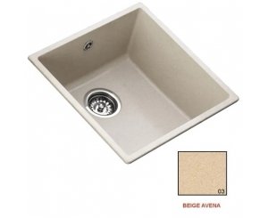 SINK ZENTIA BEE 4040 440x440 BEIGE OAT WITHOUT HOLE