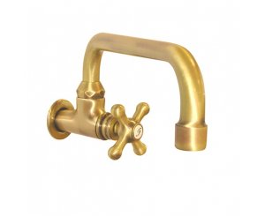 WALL TAP STYLE SINK HIGH SPOUT OLD BRONZE