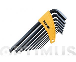 ALLEN WRENCH POINT BALL SET 9 PIECES FROM 1.5 TO 10 MM 