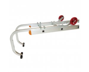ROOF LADDER HOOK WITH WHEELS AND SUPPORT FEET
