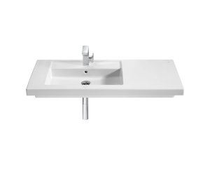 LAVABO PRISMA ASIMETRICO 1100x450 LEFT WHITE