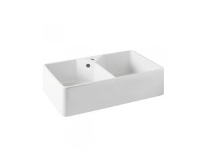 CERAMIC FARMHOUSE SINK W / VALVE 80x49 2C WHITE