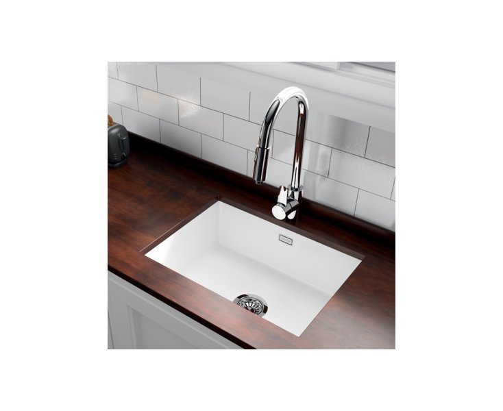 VALET STONEWARE SINK WITH VALVE 60x46 1C WHITE