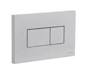 QUADRO RECTANGULAR DOUBLE PUSH-BUTTON SATIN CHROME PLATE