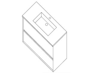 CRONOS 060x060x045 CABINET 2C MATT WHITE A1 