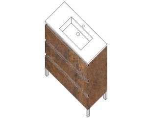 BEVERLY 120 CABINET 3C RUST WASHBASIN A5 