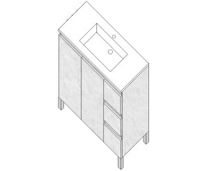 BEL AIR 100 CABINET 2P 3C CARRARA A5 