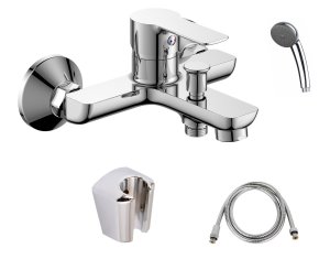 SINGLE-LEVER SINGLE-LEVER CHROME BATHTUB WITH SHOWER EQUIPMENT