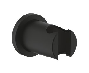 FIXED WALL-MOUNTED SHOWER HOLDER W/MATTE BLACK CANOPY
