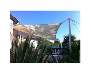 AWNING SAIL SQUARE SHADE IMPER. POLYESTER 3.6x3.6 BEIGE