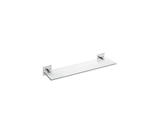 DUO SQUARE CHROME GLASS SHELF 40 ADHESIVE