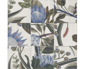 BOTTLE DECOR BLUE LEAVES C2 20x20