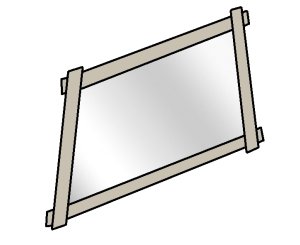 TOPIC MIRROR 100x080 T6-LAC. 626-CLEARANCE MATTE CREAM