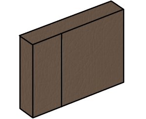DRESSING ROOM DUXE 2DOORS 080x060x15 T1-LAMIN 117-CHOCO LEATHER