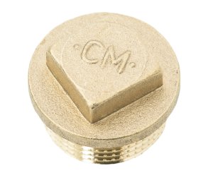 SQUARE BRASS PLUG 3/8" ET