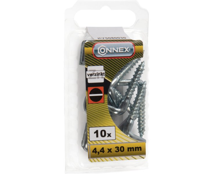 GALVANIZED SLOTTED ALCAYATA 4.4x30 BLISTER 10UD