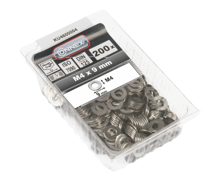 WASHER 125 INOX 4MM BLISTER 200UD