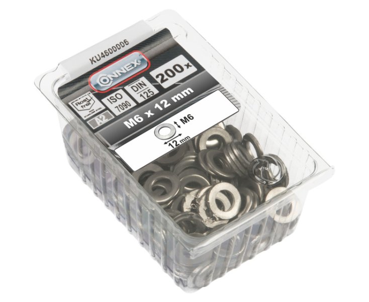 WASHER 125 INOX 6MM BLISTER 200UD
