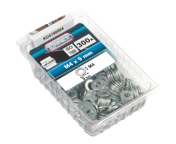 ZINC PLATED WASHER 125 4MM BLISTER 300UD