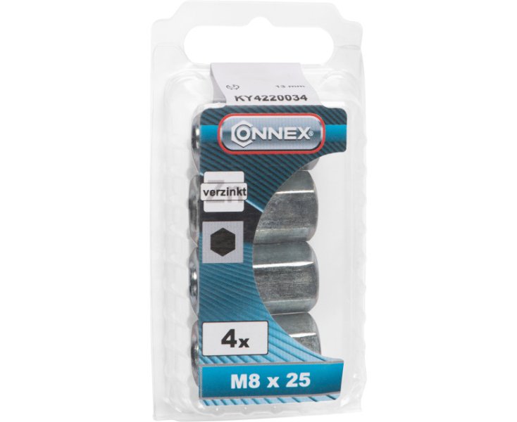 ZINC PLATED HEXAGONAL BUSHING M8x25MM BLISTER 4UD