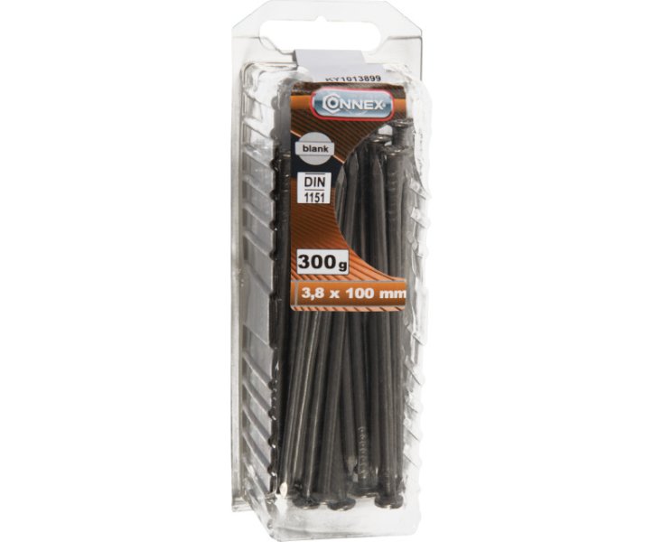 STEEL FLAT HEAD NAILS 3.8x100MM BLISTER 300GR