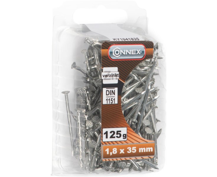 GALVANIZED FLAT HEAD NAILS 1.8x35 BLISTER 125GR