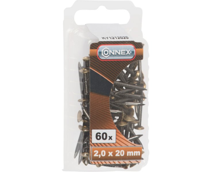 STEEL NAILS 2.0x20MM BRASS BLISTER 60UD