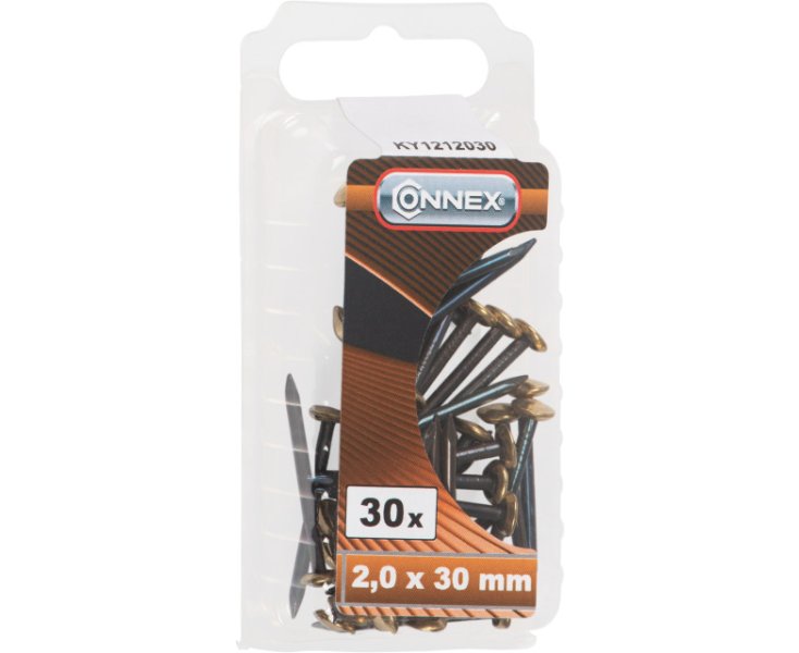 STEEL NAILS 2.0x30MM BRASS BLISTER 30UD