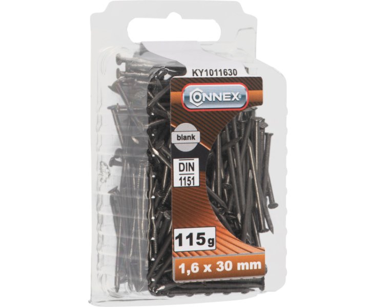 METAL NAILS FLAT HEAD 1.6x30 BLISTER 115GR