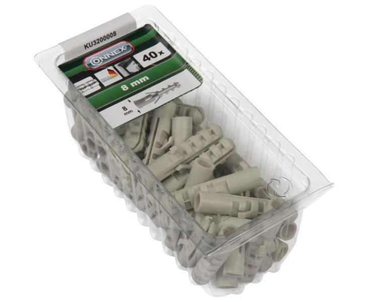 FLOSSENDÜBEL (TACOS) POLYPROPYLENE 8MM BLISTER 40UD