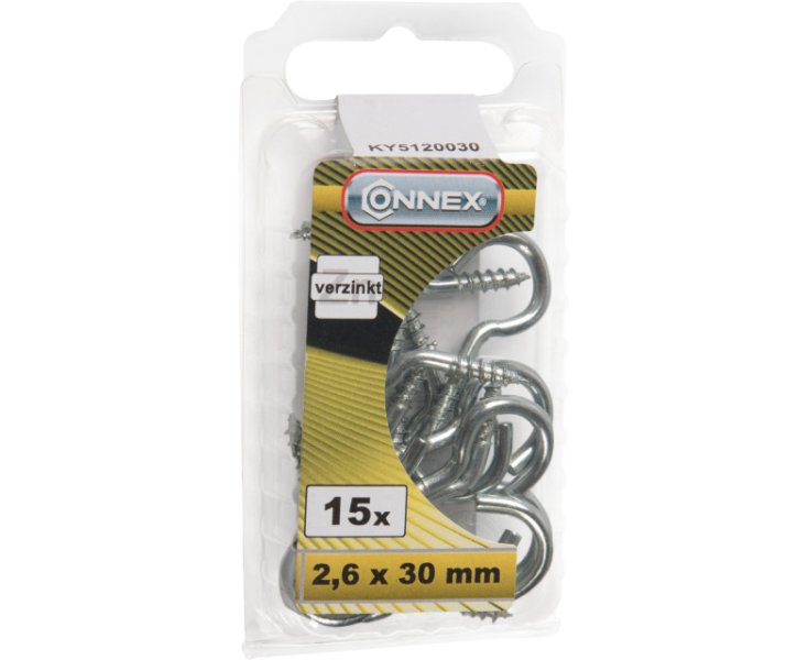 ZINCED HOOK 2.6x30 BLISTER 15UD