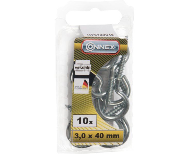 ZINCED HOOK 3.0x40 BLISTER 10UD