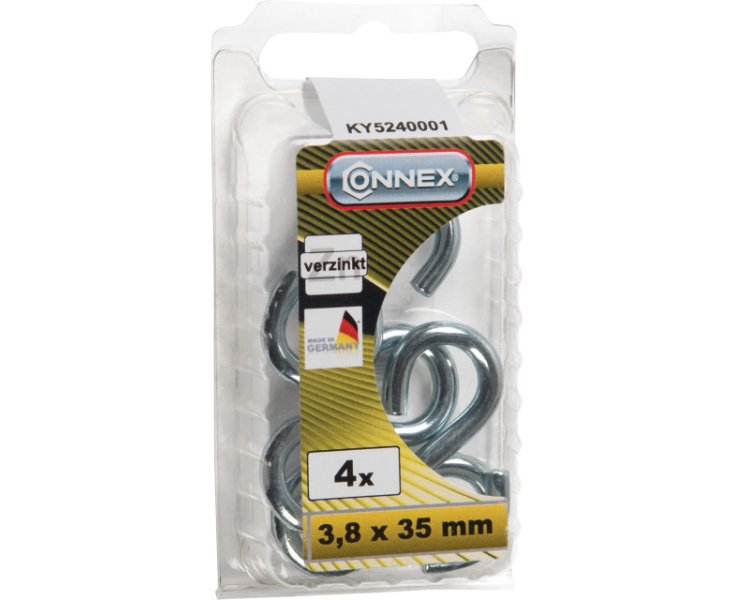 HOOK S GALVANIZED 3.8x35 BLISTER 4UD