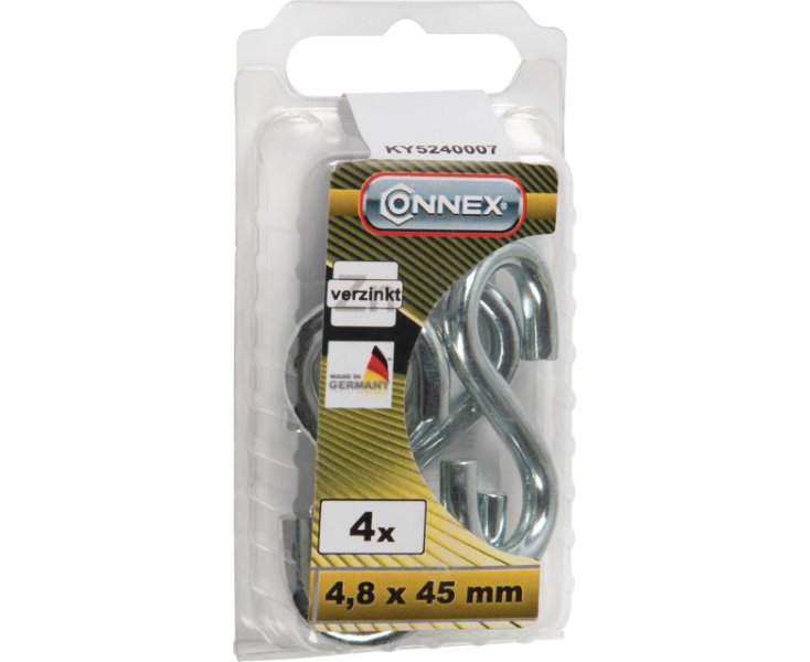 HOOK S GALVANIZED 4.8x545MM BLISTER 4UD