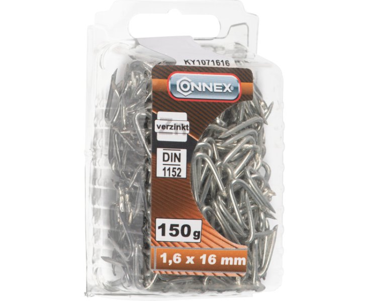 ZINCED CLAMPS 1.6x16 BLISTER 150GR