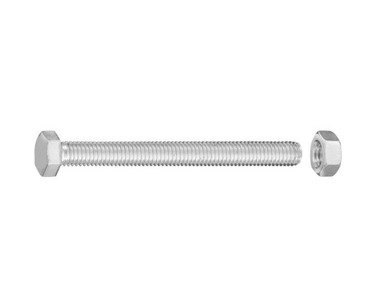 HEXAGONAL HEAD SCREW W / ZINC NUT. M5x50 BLISTER 15UD