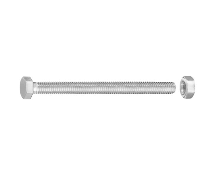 HEXAGONAL HEAD SCREW W / ZINC NUT. M5x60 BLISTER 20UD