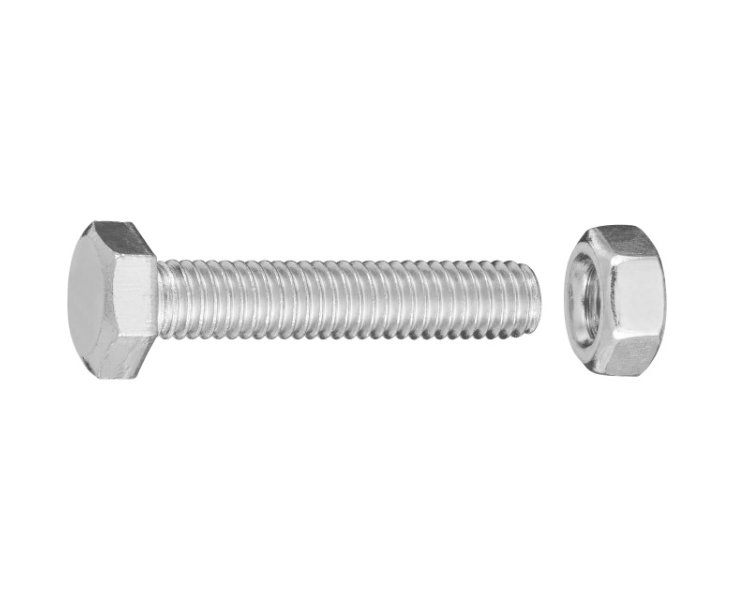 HEXAGONAL HEAD SCREW W / ZINC NUT. M6x30 BLISTER 20UD